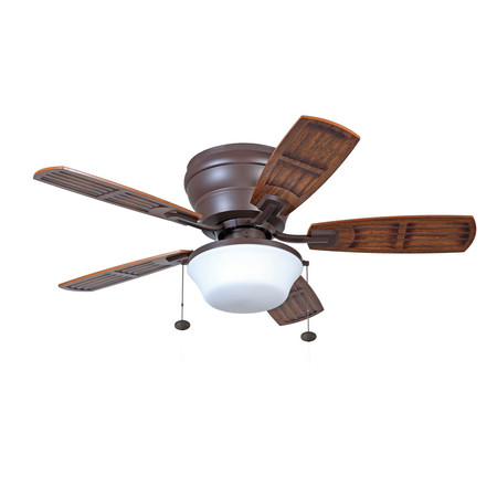 LITEX INDUSTRIES 44" Bronze Finish Ceiling Fan Includes Blades & LED Light - Damp Rated WH44OSB5L